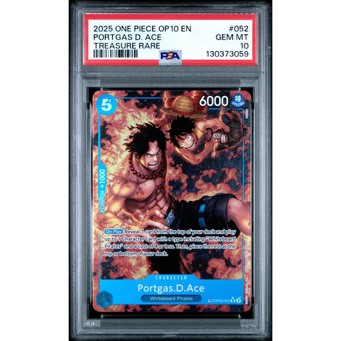 2025 ONE PIECE ROYAL BLOOD PORTGAS D. ACE TREASURE RARE 052 PSA 10