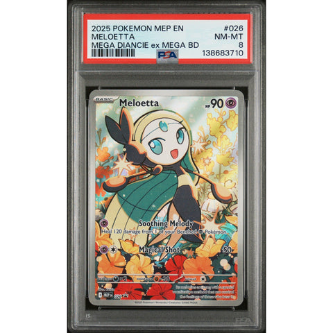 2025 POKEMON MELOETTA MEGA DIANCIE EX MEGA BATTLE DECK MEP026 PSA 8