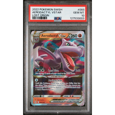 2022 POKEMON LOST ORIGIN AERODACTYL 093/196 PSA 10