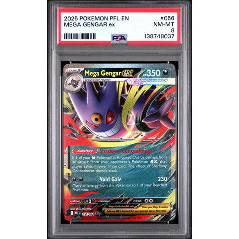 2025 POKEMON PFL EN-PHANTASMAL FLAMES MEGA GENGAR EX 056/094 PSA 8