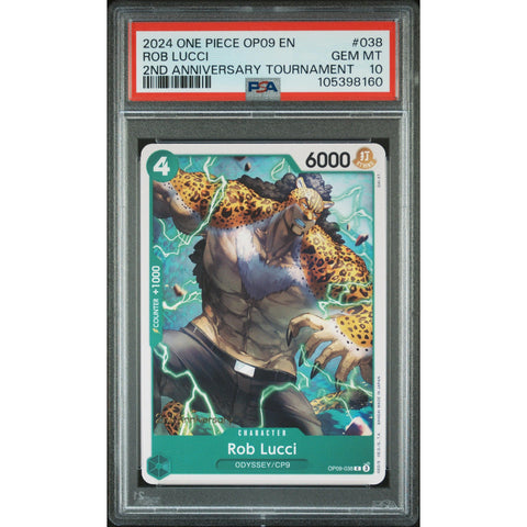 2024 ONE PIECE 2ND OP09 ANNIVERSARY TOURNAMENT ROB LUCCI OP09-038 PSA 10