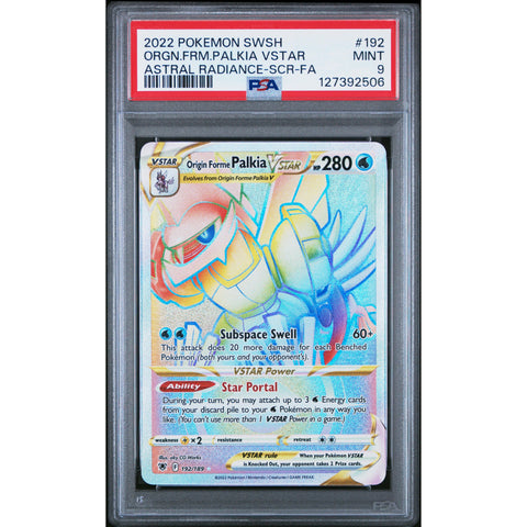 2022 POKEMON ASTRAL RADIANCE ORIGIN FORME PALKIA 192/189 PSA 9