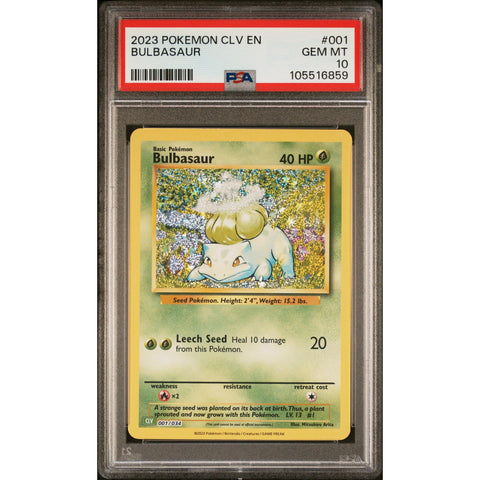 2023 POKEMON CLASSIC COLLECTION BULBASAUR 001/034 PSA 10