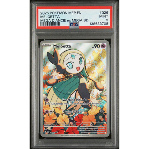 2025 POKEMON MELOETTA MEGA DIANCIE EX MEGA BATTLE DECK MEP026 PSA 9