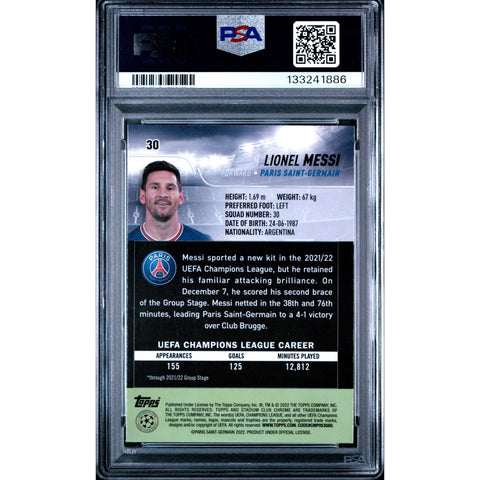 2021-22 TOPPS LIONEL MESSI 30 PSA 9
