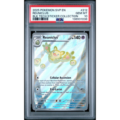 2025 POKEMON REUNICLUS BLACK BOLT TECH STICKER COLLECTION SVP212 PSA 10