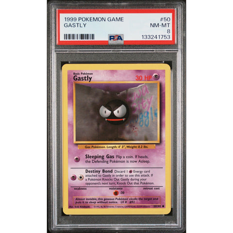 1999 POKEMON GAME GASTLY 50/102 PSA 8