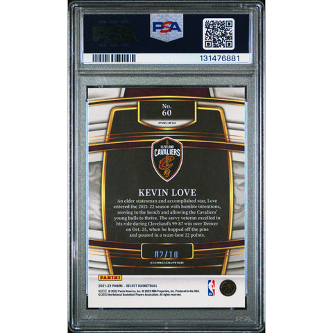 2021 PANINI PANINI SELECT KEVIN LOVE GOLD SHIMMER 60 PSA 10