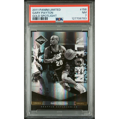 2011 PANINI LIMITED GOLD SPOTLIGHT GARY PAYTON 156 PSA 7