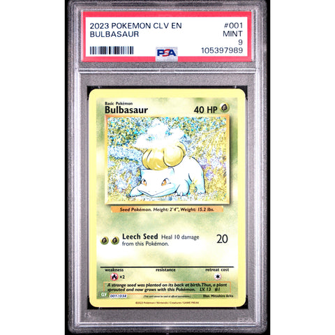 2023 POKEMON CLASSIC COLLECTION BULBASAUR 001/034 PSA 9