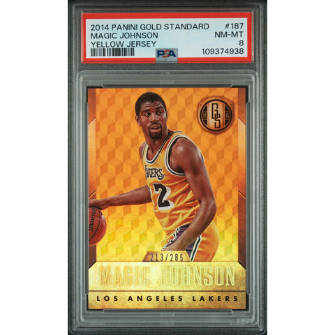 2014 PANINI GOLD STANDARD MAGIC JOHNSON 187 PSA 8