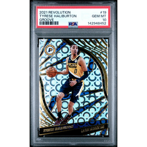 2021 PANINI PANINI REVOLUTION TYRESE HALIBURTON GROOVE 19 PSA 10