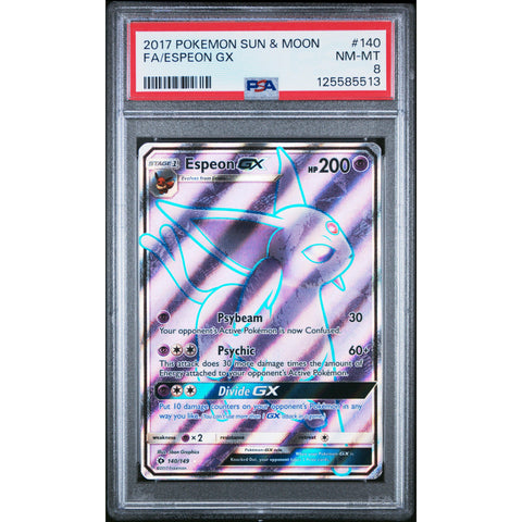 2017 POKEMON SUN & MOON ESPEON GX 140/149 PSA 8