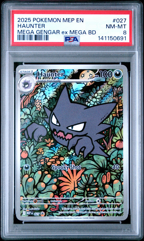 2025 POKEMON HAUNTER MEGA GENGAR EX MEGA BATTLE DECK 027 PSA 8