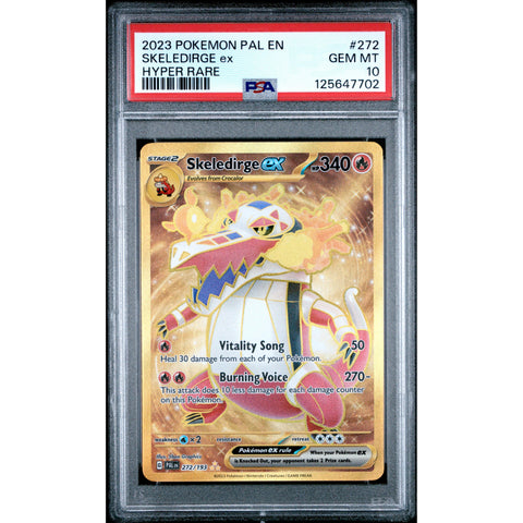 2023 POKEMON PALDEA EVOLVED SKELEDIRGE EX 272/193 PSA 10