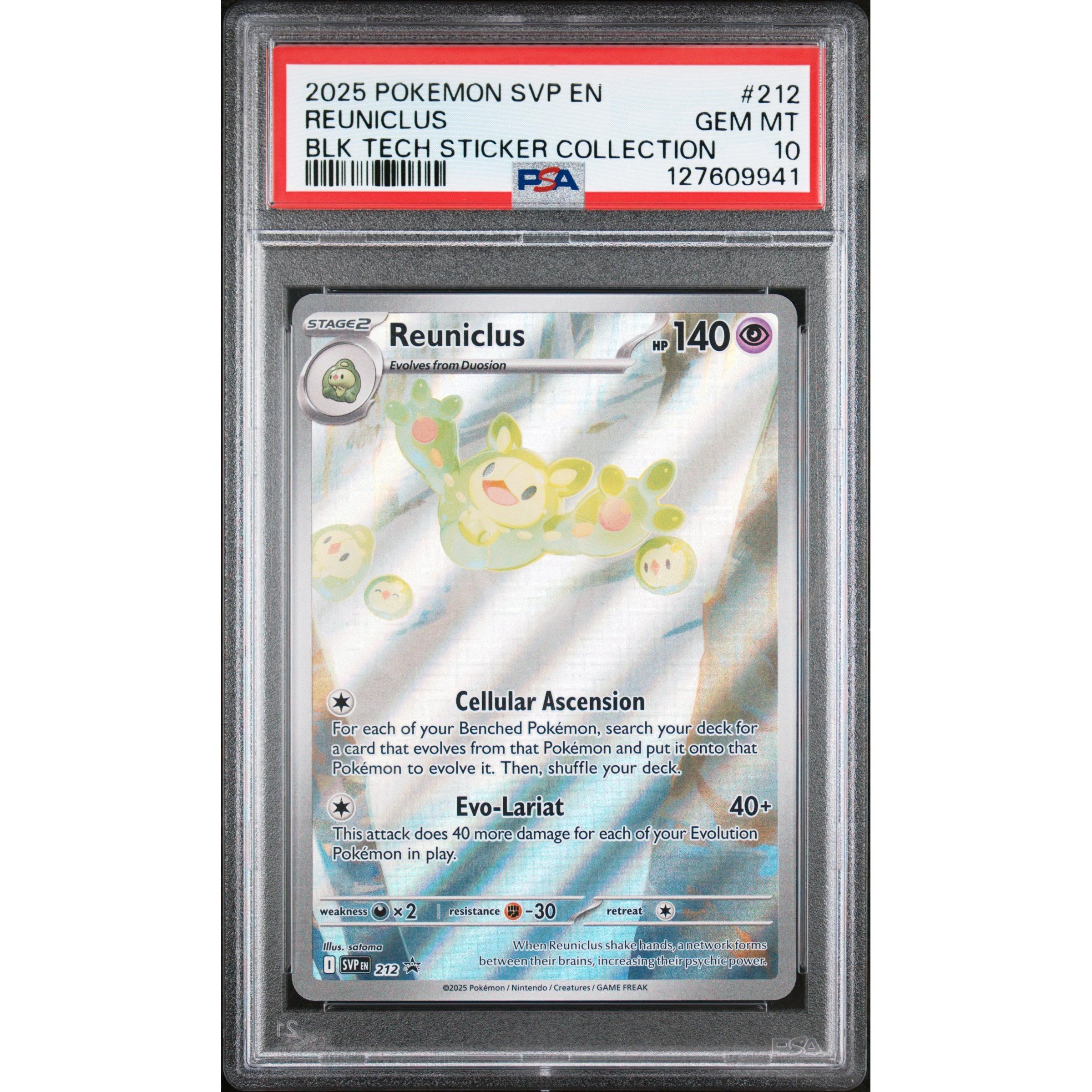 2025 POKEMON PROMO REUNICLUS TECH STICKER COLLECTION SVP212 PSA 10 ...