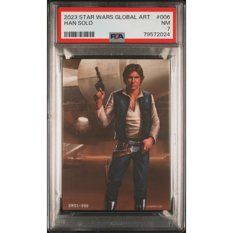 2023 STAR WARS GLOBAL ART JPN HAN SOLO 006 PSA 7