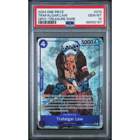 2024 ONE PIECE 500 YEARS TRAFALGAR LAW TREASURE RARE ST10-010 PSA 10