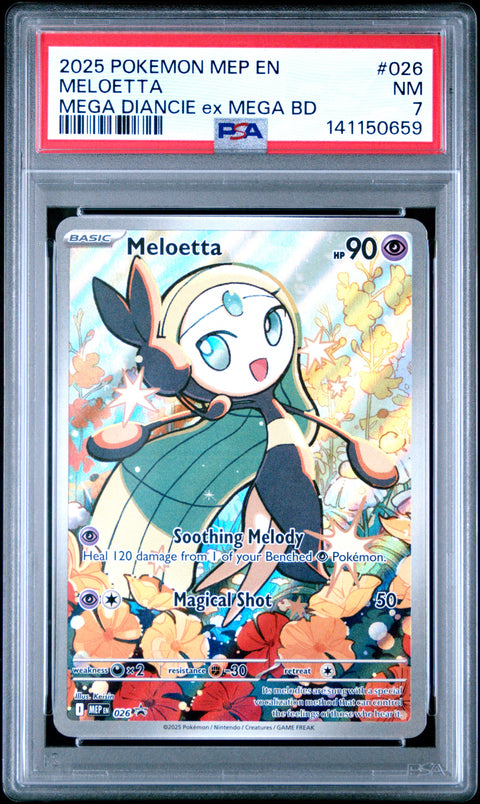 2025 POKEMON MELOETTA MEGA DIANCIE EX MEGA BATTLE DECK 026 PSA 7
