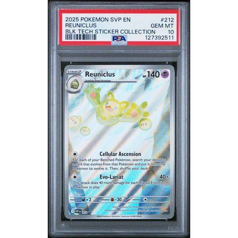 2025 POKEMON PROMO REUNICLUS TECH STICKER COLLECTION SVP212 212/086 PSA 10