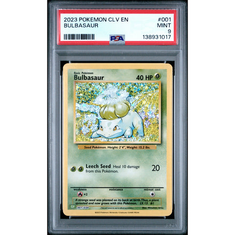 2023 POKEMON BULBASAUR CLV 001/034 PSA 9