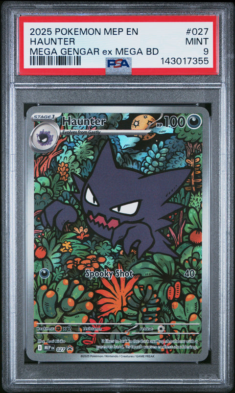 2025 POKEMON HAUNTER MEGA GENGAR EX BATTLE DECK MEP 027 PSA 9
