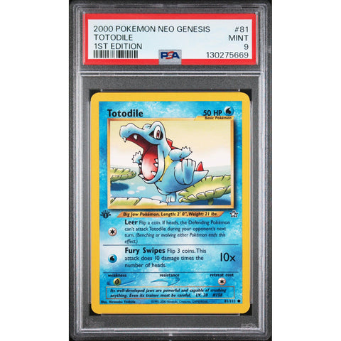 2000 POKEMON NEO GENESIS 1ST EDITION TOTODILE 81/111 PSA 9