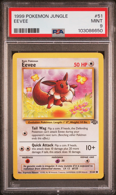 1999 POKEMON JUNGLE EEVEE 51/64 PSA 9 2